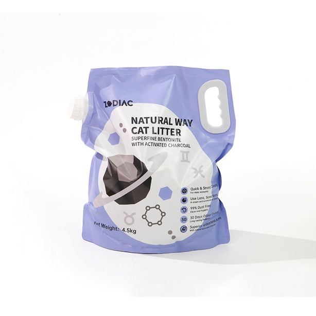 [Bundle of 1/2/4]Australia ZODIAC Natural Superfine Bentonite Cat Litter Quick Clumping Odour Control With Charcoal4.5Kg