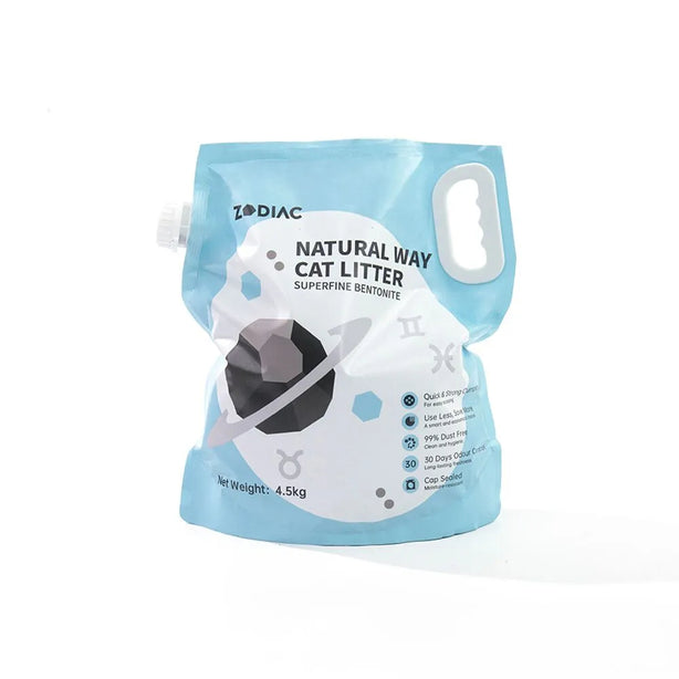 [Bundle of 1/2/4]Australia ZODIAC Natural Superfine Bentonite Cat Litter Quick Clumping Odour Control With Charcoal4.5Kg
