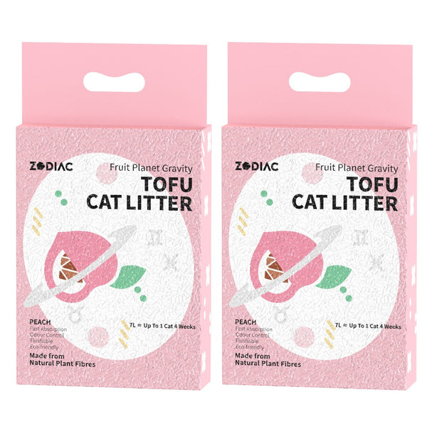 [Bundle of 2] Australia ZODIAC Fruity Tofu Cat Litter 7L Flushable Cat Litter Superior Absorbent Quick Clumping