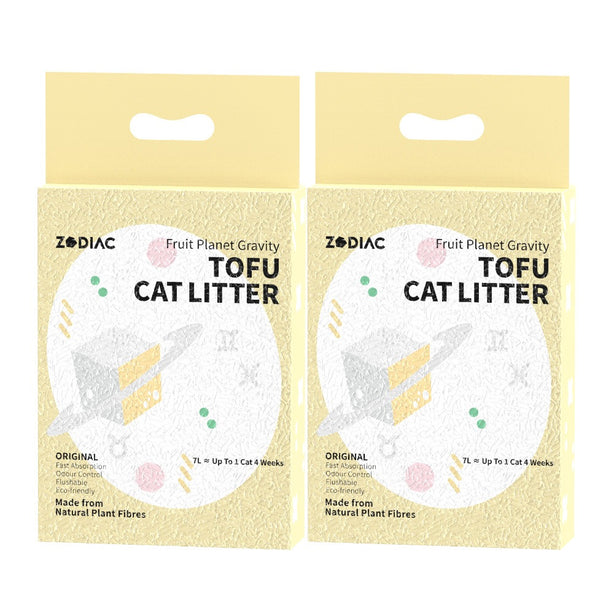 [Bundle of 2] Australia ZODIAC Fruity Tofu Cat Litter 7L Flushable Cat Litter Superior Absorbent Quick Clumping