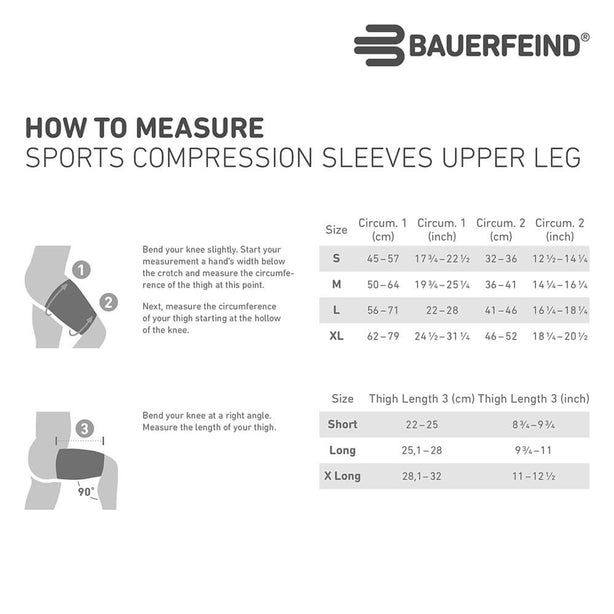 Bauerfeind Sports Compression Sleeves Upper Leg, Haftband Noppe
