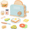 StitchesandTweed Wooden Toaster Toy Set Play Pretend Breakfast Set