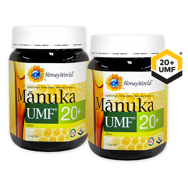 HoneyWorld Raw Manuka UMF 20+ 1kg (Bundle of 2)