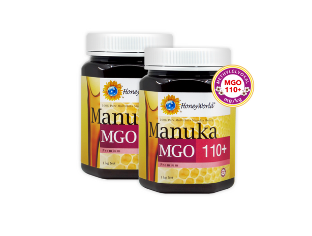 HoneyWorld Manuka Honey MGO 110+ 1kg (Bundle of 2)
