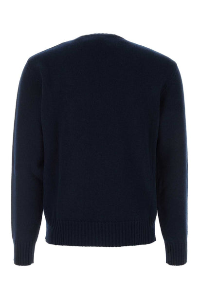 Chez Valentino Logo Embroidered Wool Sweater