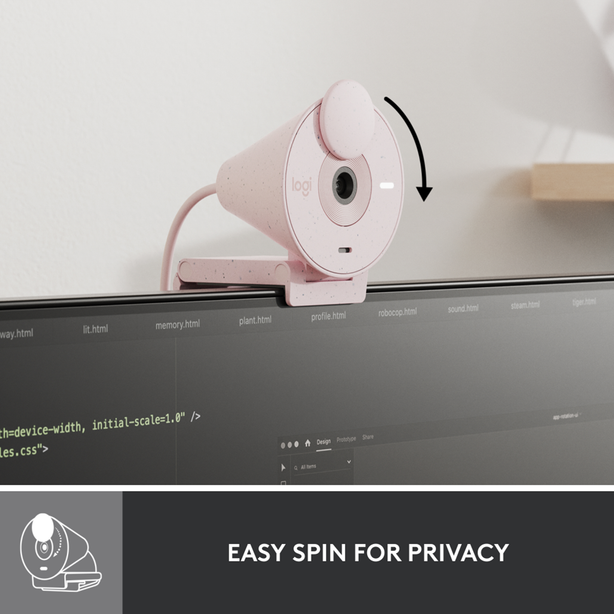 Logitech Brio 300 Full Hd Webcam - Rose