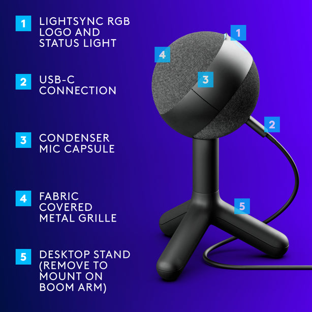 Logitech Yeti Orb Rgb Gaming Microphone Black