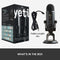 Logitech For Creators Blue Yeti USB Microphone for Recording, Streaming, Gaming, Podcasting on PC and Mac, Condenser Mic for Laptop or Computer with Blue VO!CE Effects, Adjustable Stand, Plug and Play