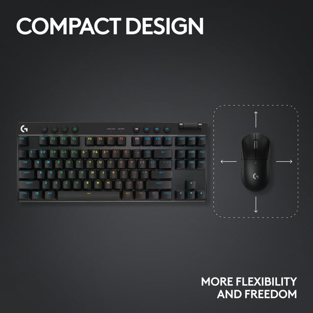 Logitech Pro X Tkl Lightspeed Gaming Keyboard Black (Gx-Brown)