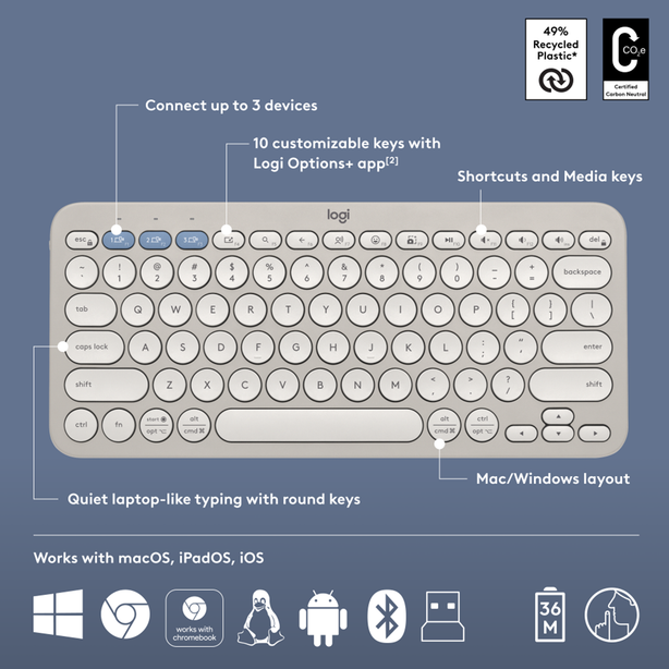 Logitech Pebble 2 Combo - Tonal Sand