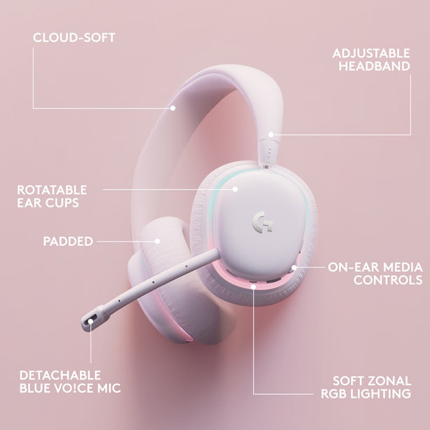 Logitech G735 Wireless & Bluetooth RGB Gaming Headset Off-White
