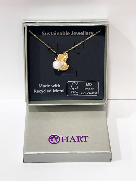 HART Butterfly White Pearl Gold Leaf Jewellery Series