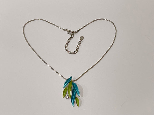 HART Blue-Green Chrome Leaflets Necklace & Earrings Series
