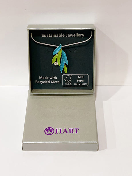HART Blue-Green Chrome Leaflets Necklace & Earrings Series