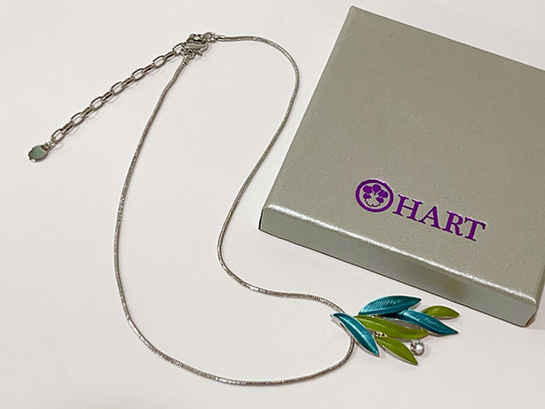 HART Blue-Green Chrome Leaflets Necklace & Earrings Series