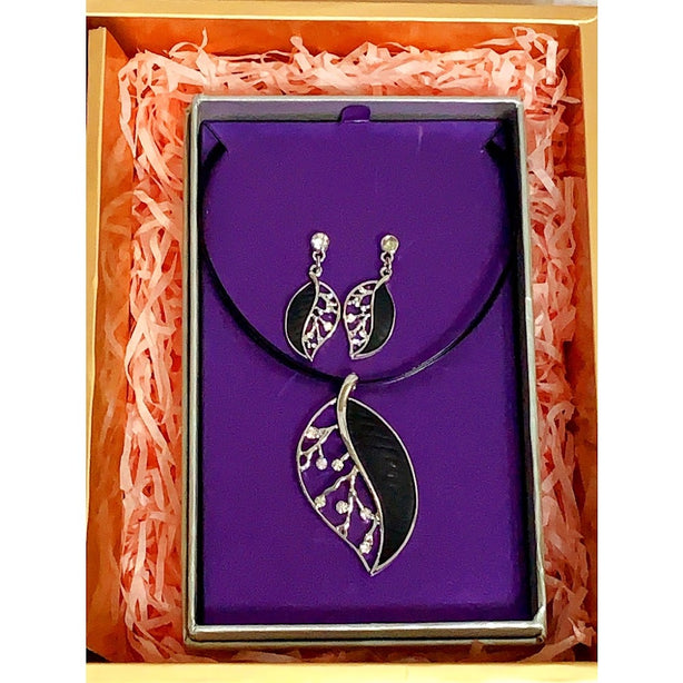 HART Stunning Black Leaf Jewellery Series