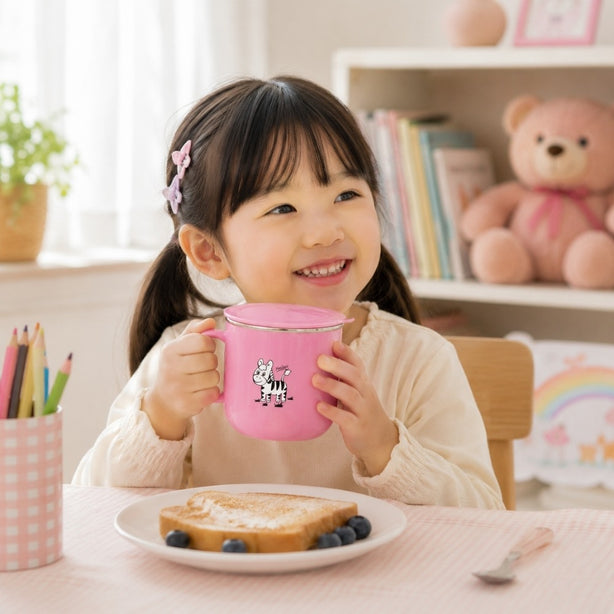 Zebra Kiddy Cup With Lid, Pink