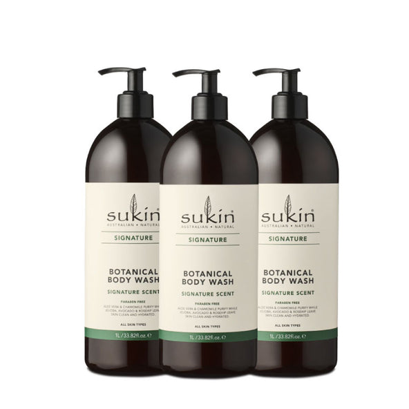 Sukin Signature Botanical Body Wash 1L (Bundle of 3)