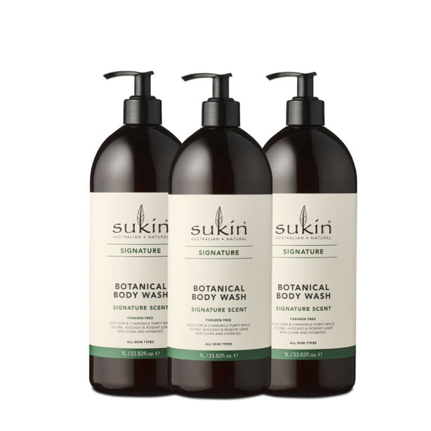 Sukin Signature Botanical Body Wash 1L (Bundle of 3)