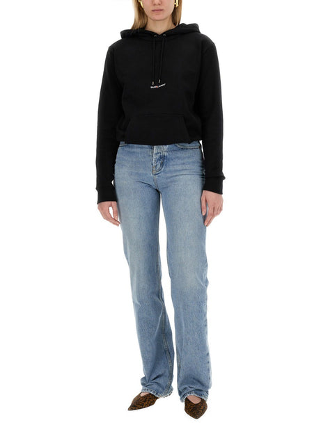 Saint Laurent Black Cotton Sweatshirt