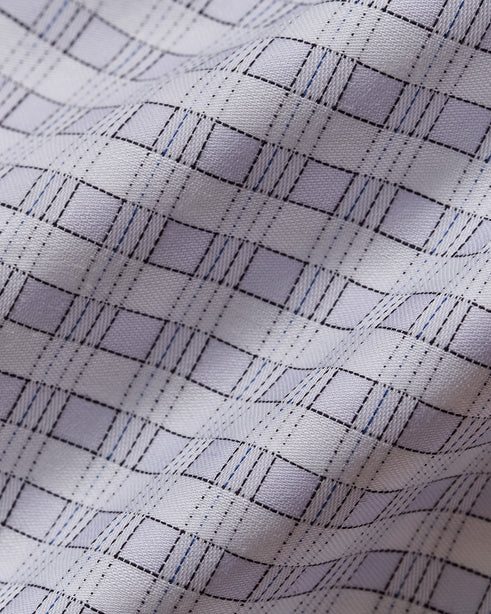 Coupe Cousu, Blue Checks, Double Collar Long Sleeve Shirt