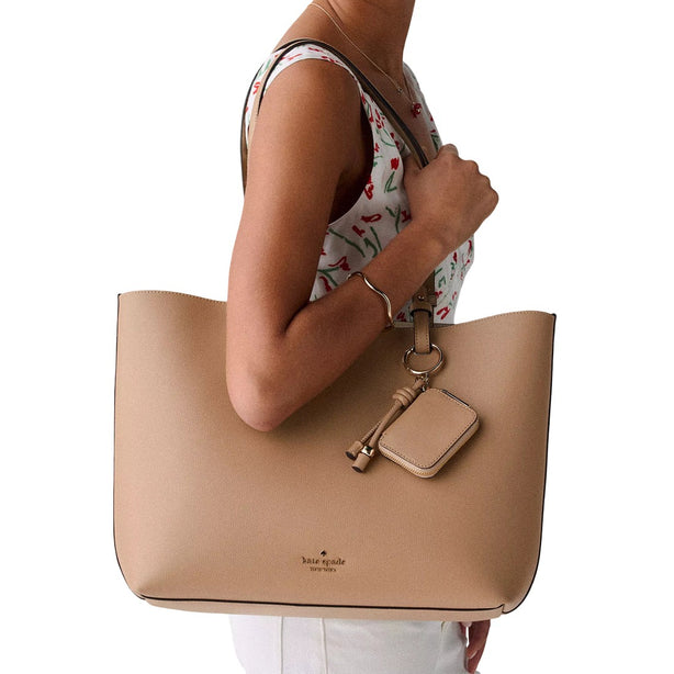 Kate Spade Tessa Tote Bag With Charm - Light Fawn KO464