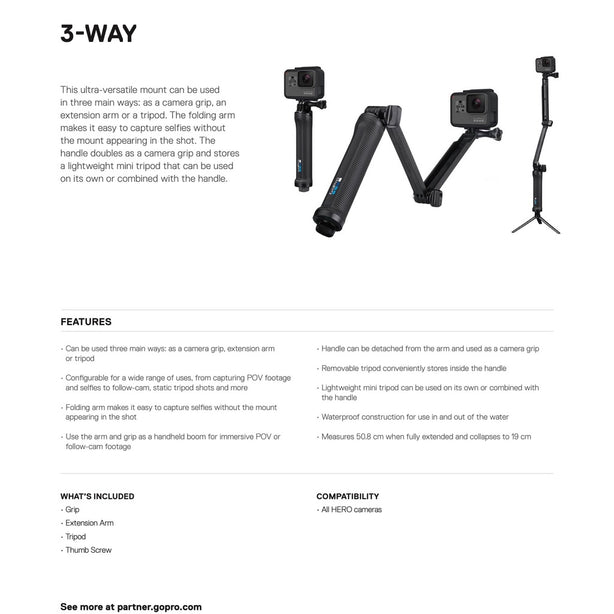 Gopro 3-Way 2.0 (Grip/Arm/Tripod)