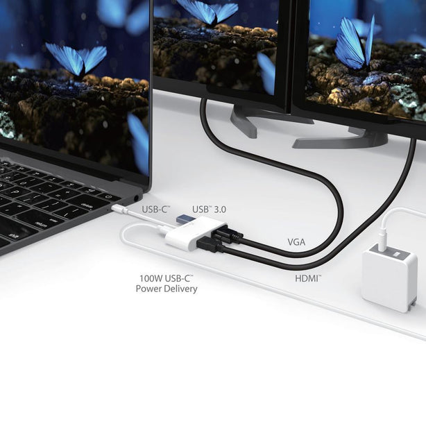 J5Create USB-C To VGA+HDMI+USB3.0+Power Delivery Adapter