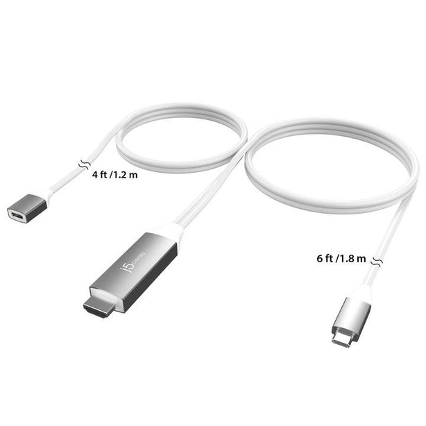 J5Create USB Type-C to 4K HDMI Cable with PD 100W pass-through