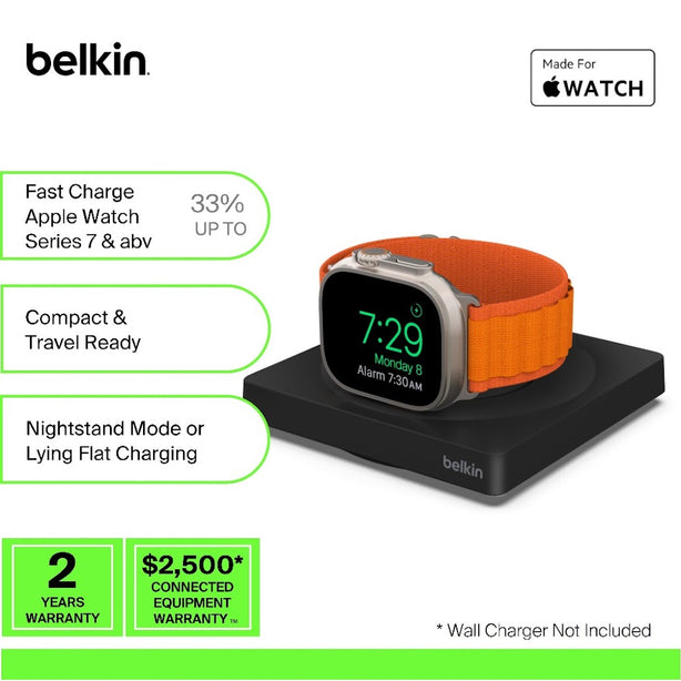 Belkin Portable Fast Charger For Apple Watch Black