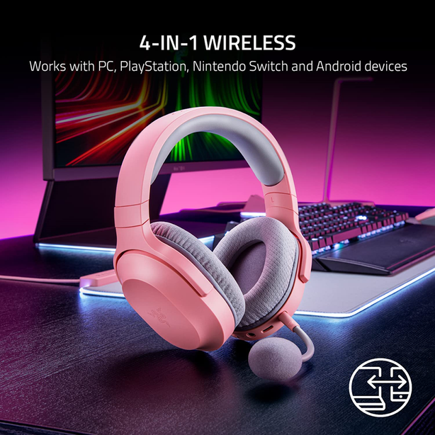 Razer Barracuda X (2022) - Wireless Multi-Platform Gaming And Mobile Headset - Quartz Pink
