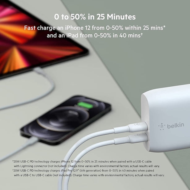 Belkin Dual Usb-C Pd Wall Charger 40W