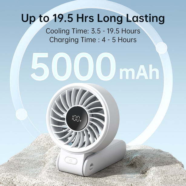 JISULIFE HANDHELD FAN LIFE7 5000MAH-LIGHT GREY