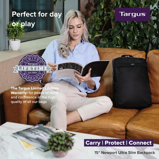 Targus 15” Newport Ultra Slim Backpack - Black