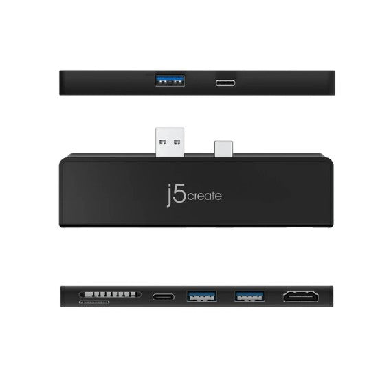 J5Create Mini Dock 7 In 1 For Surface Pro 7 Black