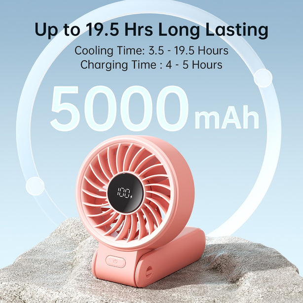 JISULIFE HANDHELD FAN LIFE7 5000MAH-PINK