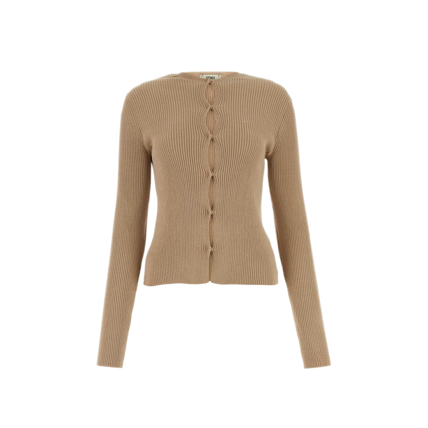 Biscuit Cotton Blend Cardigan