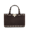 Rockstud Mini Suede Shopping Bag - Ebony