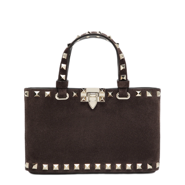 Rockstud Mini Suede Shopping Bag - Ebony