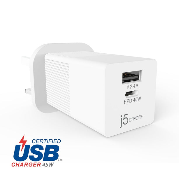 J5Create 45W 2-Port Dynamic PD USB-C Mini Charger