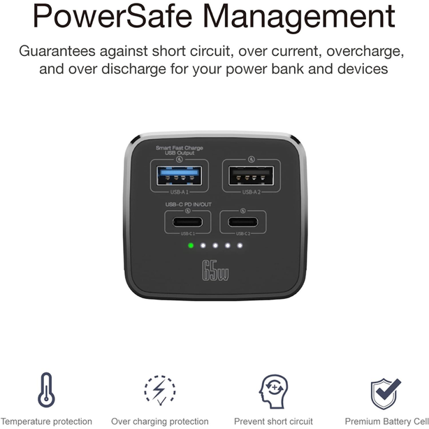 Energizer Xp20004Pd Powerbank 20000Mah 65W Fast Charging Blk