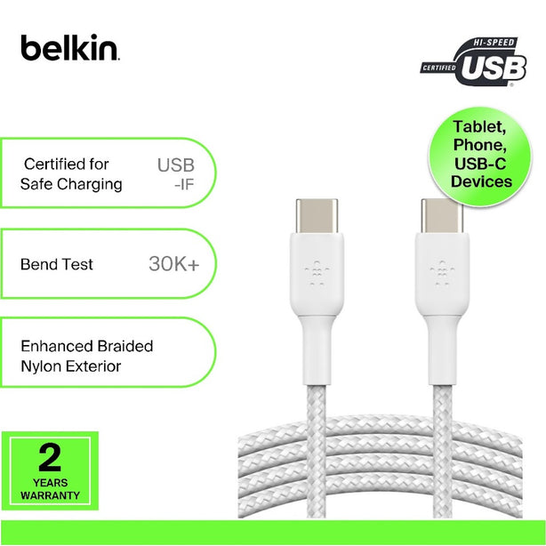 Belkin Braided USB-C to USB-C Cable 1 Metre