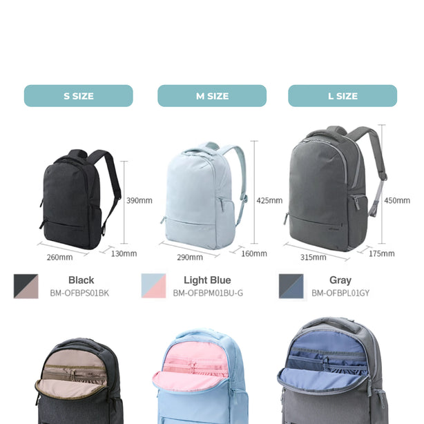 ELECOM Off Toco Backpack BM-OFBP/Laptop Backpack/Business Bag/S/M/L Size/Gray/Black/RFID Protection