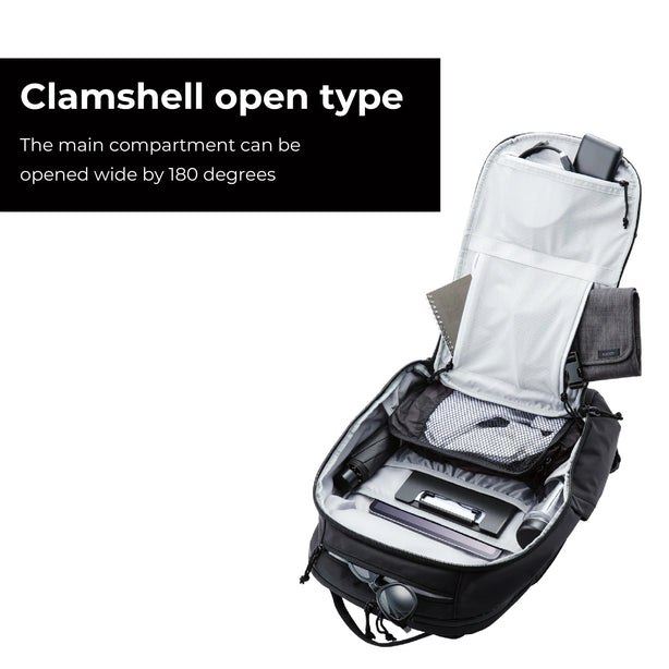 ELECOM MNL CITY Backpack/Laptop Bag/BM-MNLBP01BK/20L /Water Repellent/Large Capacity/Minimalist