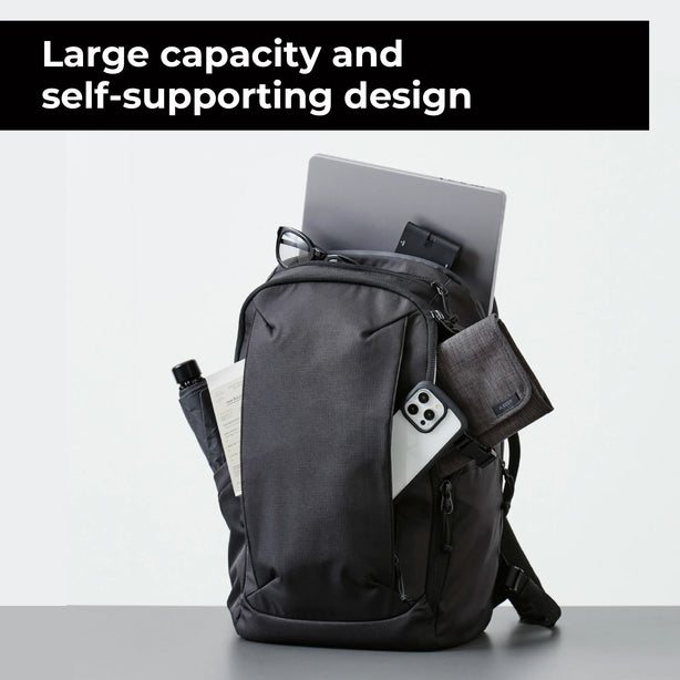 ELECOM MNL CITY Backpack/Laptop Bag/BM-MNLBP01BK/20L /Water Repellent/Large Capacity/Minimalist