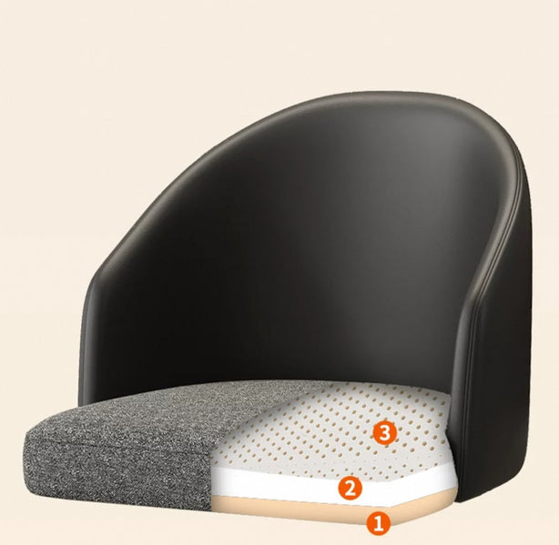 Modern dining chairs with leather backrest and big seat cushion