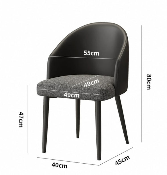 Modern dining chairs with leather backrest and big seat cushion