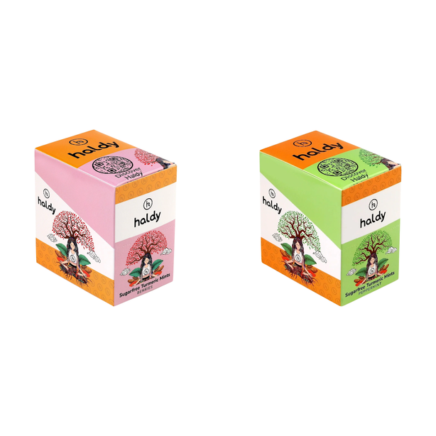Haldy Sugarfree Turmeric Mints 
(6-Pack Bundle 4: Berries Peppermint)