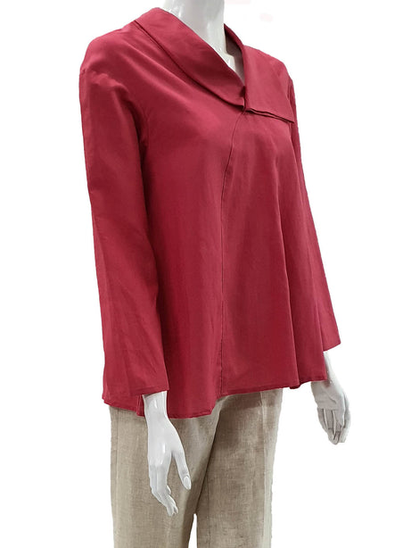 Anne Kelly Dropped Shoulder Blouse in Melon Pink