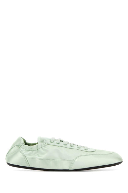 Mind Green Satin Collapse Sneakers